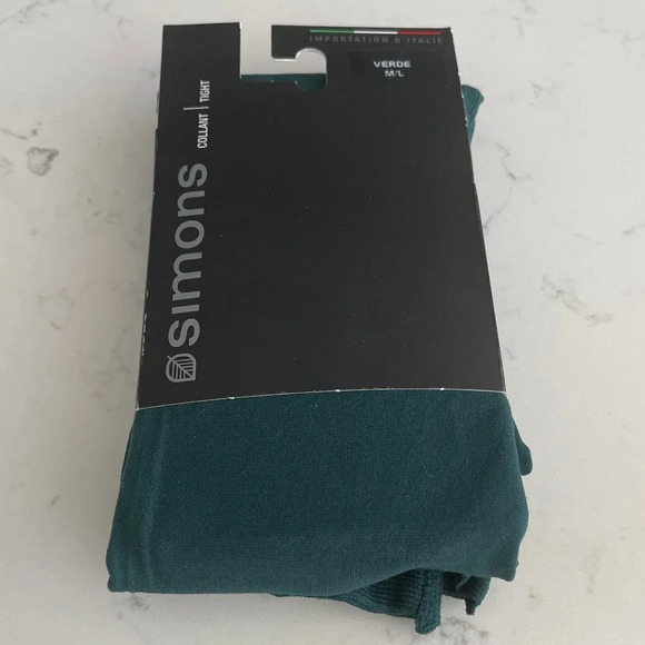 Simons Green Pull On Nylon Tights w Elastic Waist Made in Italy Green Sz M/L NWT - Picture 1 of 7